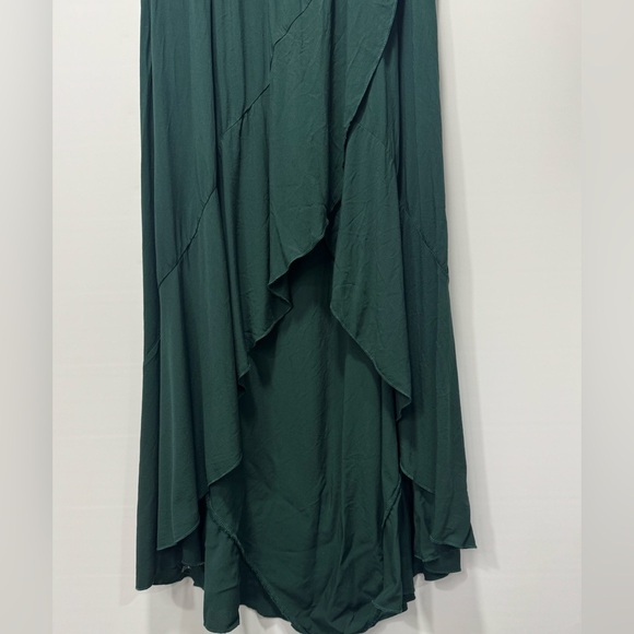 Grecerelle women’s ruffle trim, V-neck Boho slowly dress green size small - Picture 5 of 12